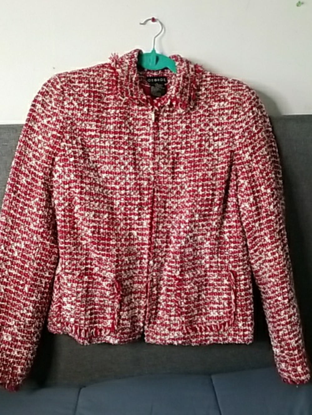 George Multi Color Zipper Tweed Blazer Jacket